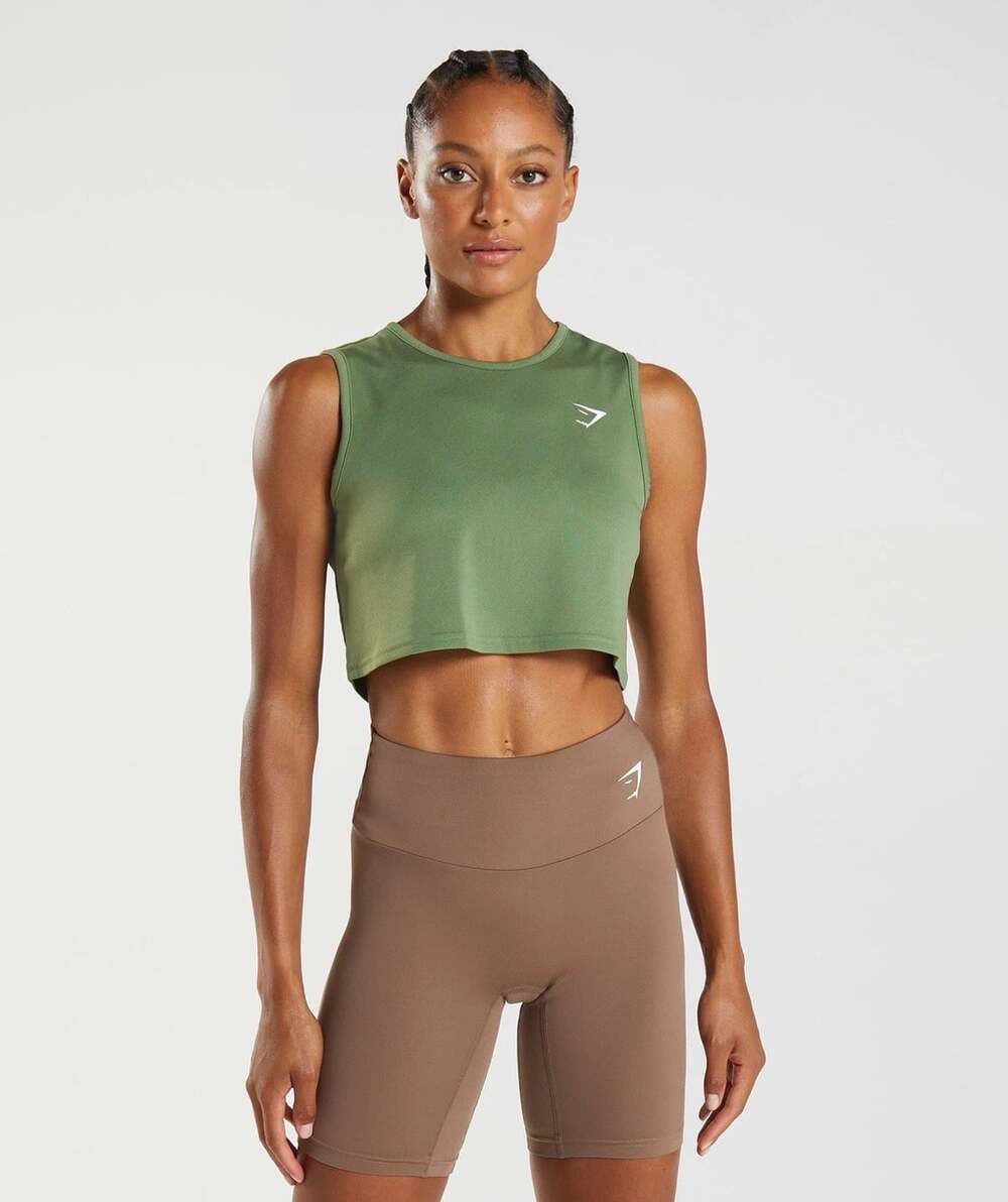 Gymshark Women’s Training Crop Tank - Green Size XL